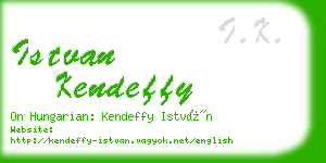 istvan kendeffy business card